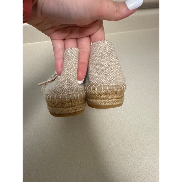 Naguisa Miru Lino Canvas Mary Jane Espadrilles Platform Flats Coastal Size 7 - Picture 7 of 9